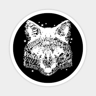 Typography White Fox Magnet